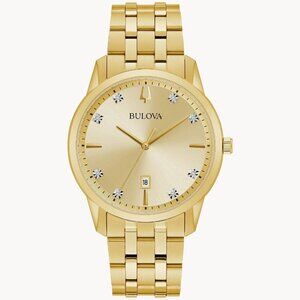 Bulova Men's Sutton Date Indicator Quartz Gold Watch 40MM 97D123